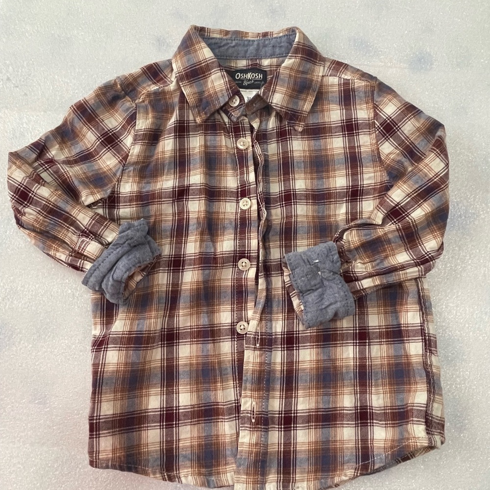 OshKosh B'gosh Kids Plaid Shirt - Brown and Blue